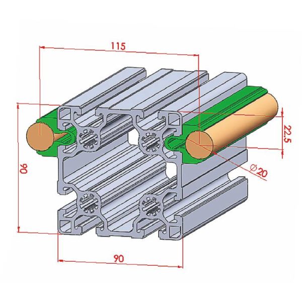 Ø20 Bearing Tab Profile