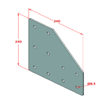 90x90 Two-Way Connection Plate
