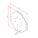 90x90 Four-Way Connection Plate - Image 3
