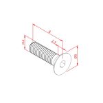 Countersunk Headed Bolt M4x8 - Image 3
