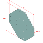 90x90 Four-Way Connection Plate
