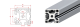 40x40 Double Surface Closed T-Slot Aluminum Profile - Special Series - Image 3